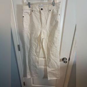 LOFT high rise relaxed straight leg Off-White Jeans size 30 EUC